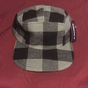 Plaid Racer Cap- Black/Grey